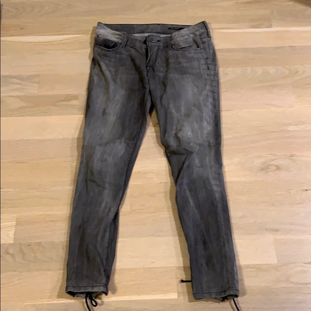 Black orchid gray jeans with lace up detail